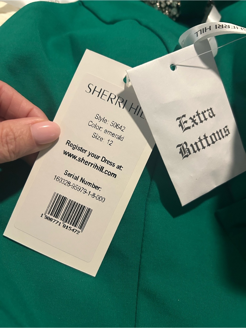 Sherri Hill NWT 50642 Emerald Green Formal Prom Dress Sz 12 Prom Gala - Picture 3 of 6